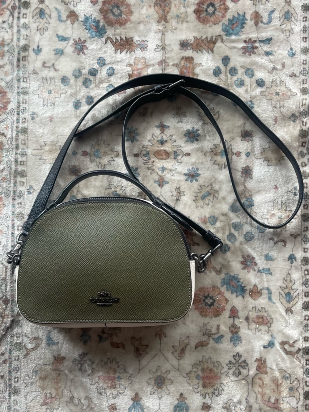 Coach Serena Mini Olive Green Leather Crossbody Bag
